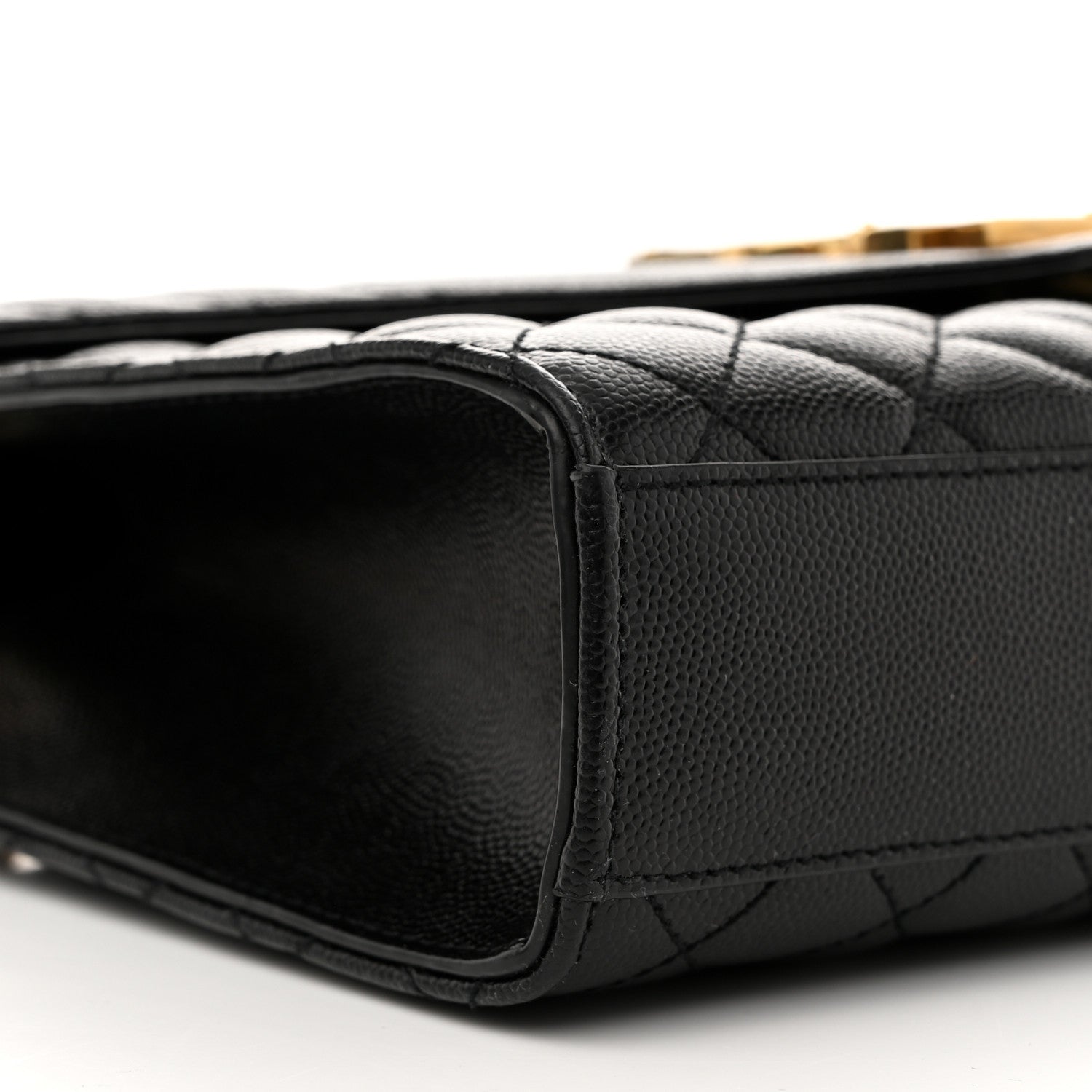 Saint Laurent Grain De Poudre Textured Mixed Matelasse Triquilt Medium Monogram Satchel Black 9 of 12
