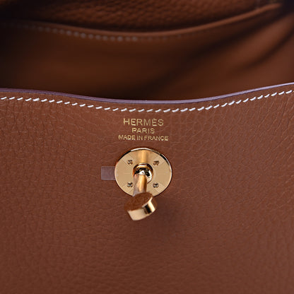 Hermes Taurillon Clemence Mini Lindy 20 Gold 6 of 11