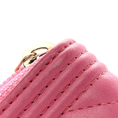 Chanel Calfskin Quilted Boy Zip Around Coin Purse Wallet Pink 8 of 9