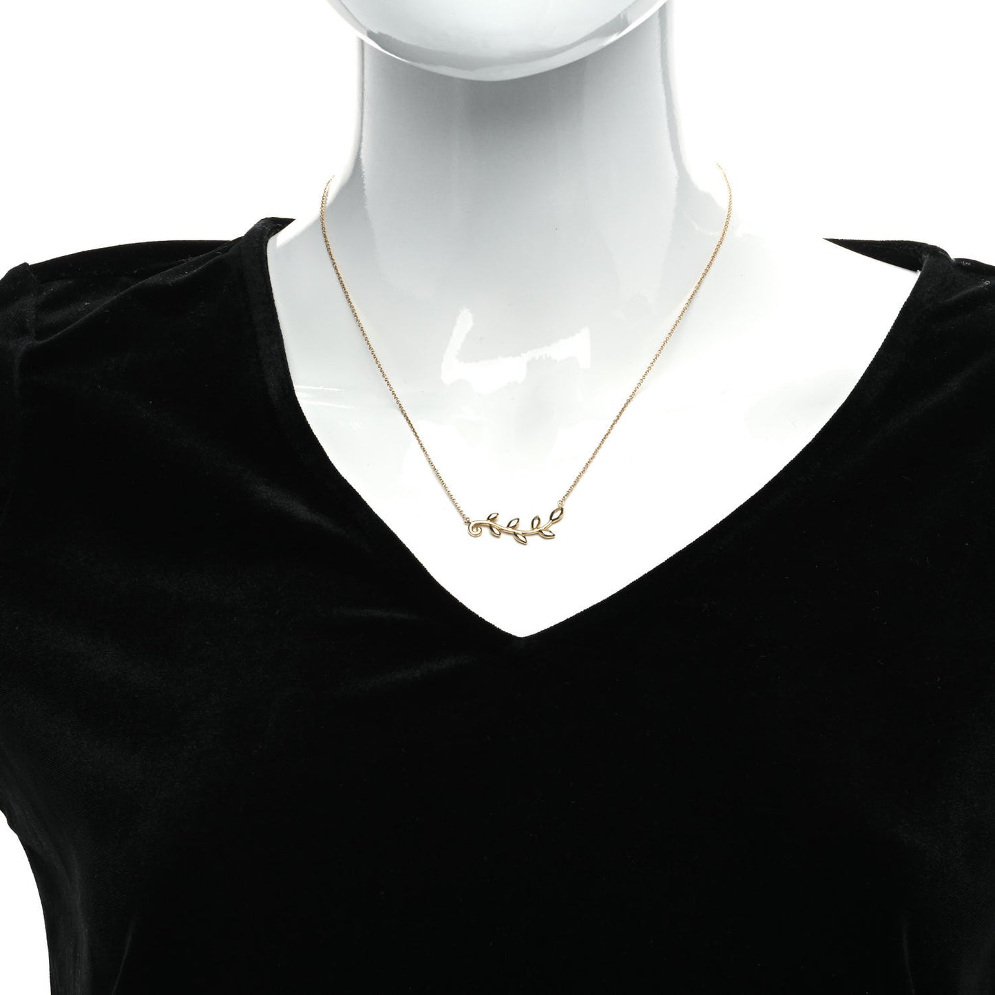 18K Yellow Gold Paloma Picasso Olive Leaf Vine Pendant Necklace