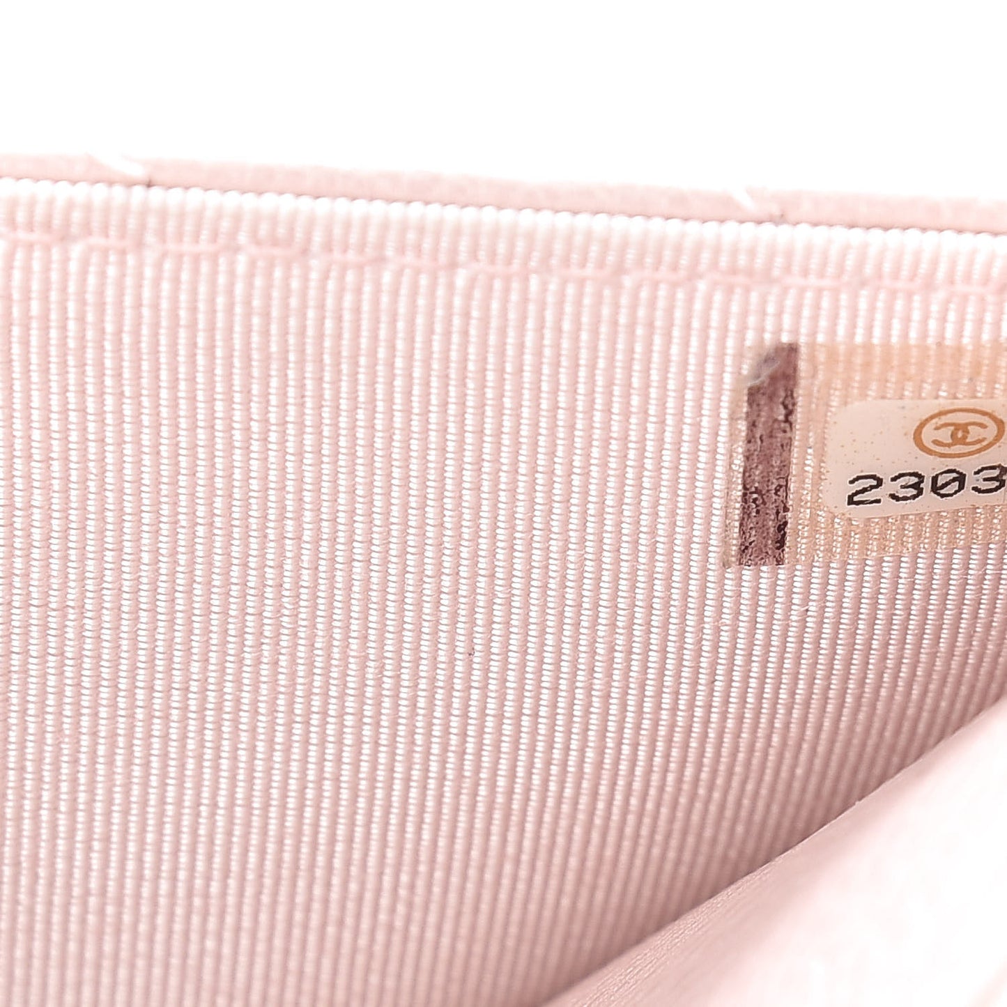 Calfskin Chevron Quilted Wallet On Chain WOC Pink