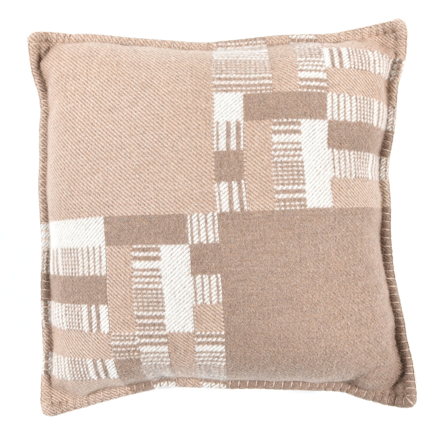 Wool Cashmere Avalon Paper Block Pillow Ecru Naturel