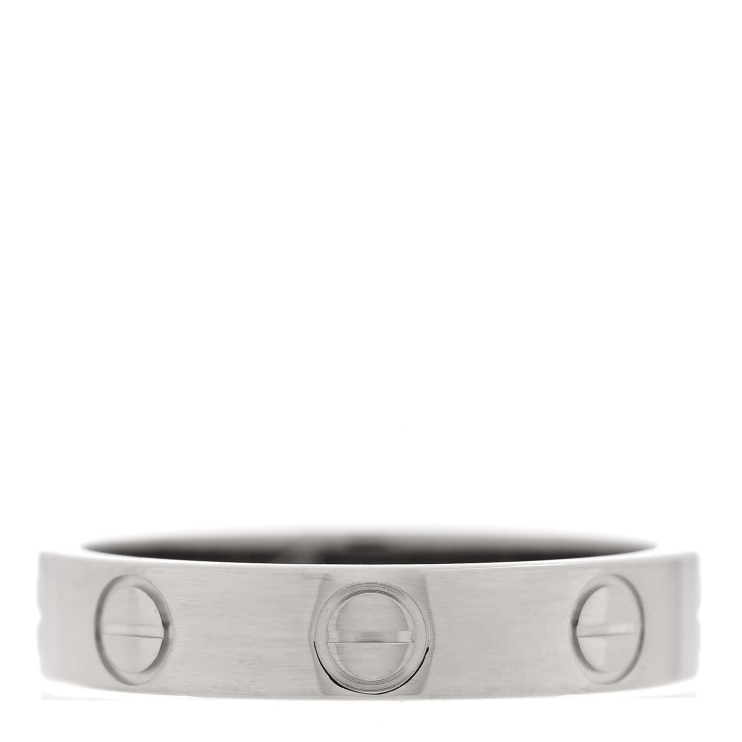 Cartier 18K White Gold 3.5mm LOVE Wedding Band Ring 48 4.5 3 of 5
