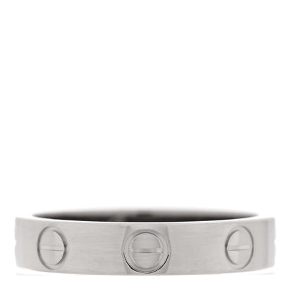 Cartier 18K White Gold 3.5mm LOVE Wedding Band Ring 48 4.5 3 of 5