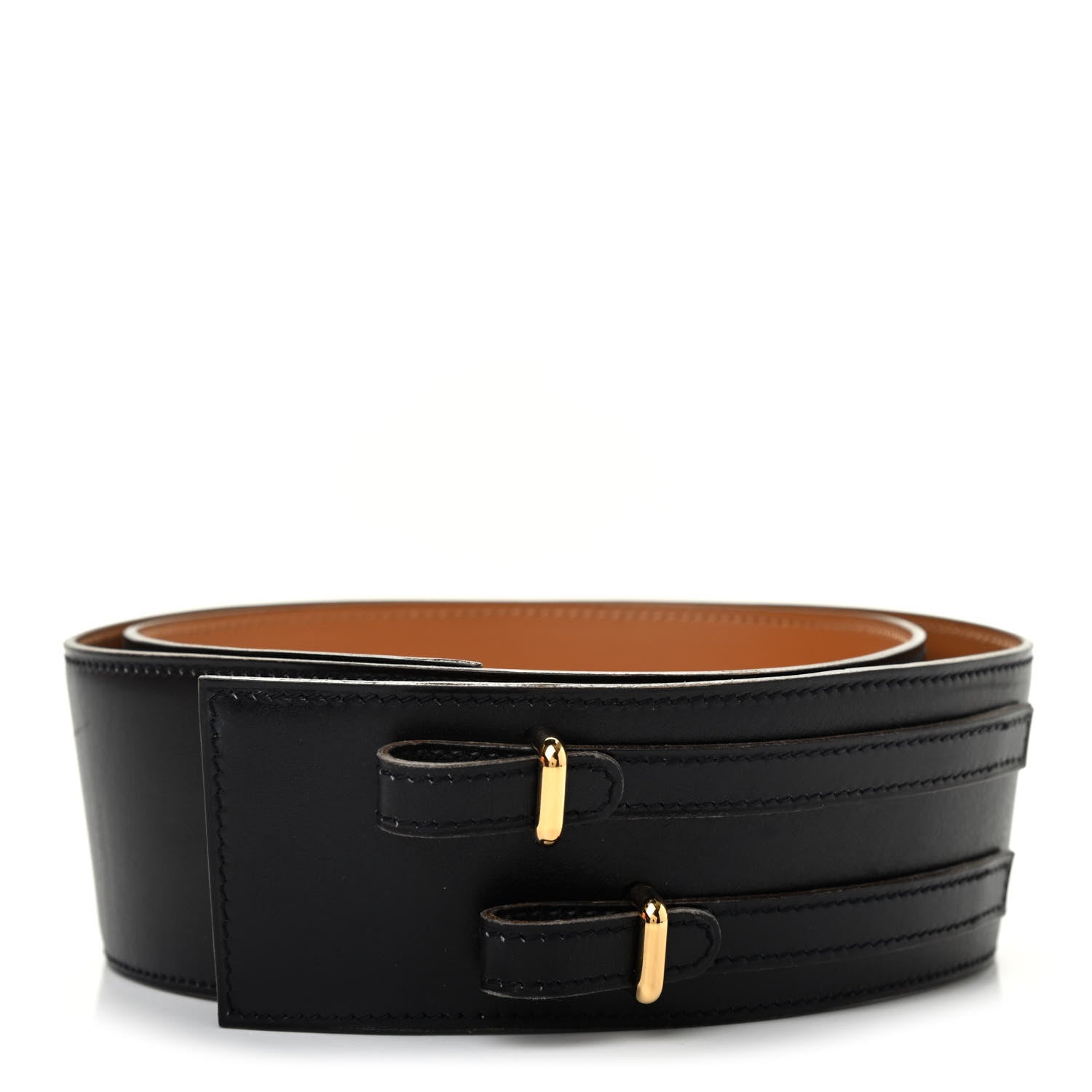 Hermes Box 55mm Fold Over Belt 80 Black 1 of 6