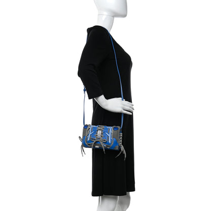 Balenciaga Faux Calfskin Fabric Sneakerhead Phone Crossbody Bag Blue Grey 2 of 16