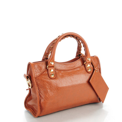 Balenciaga Agneau Classic Gold Hardware Mini City Marron Cognac 3 of 8