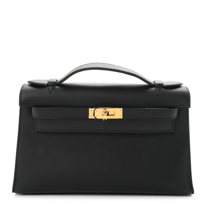 Hermes Swift Kelly Pochette Clutch Black 1 of 11