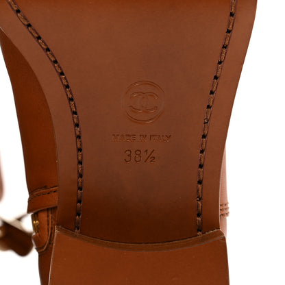 Chanel Calfskin CC Logo Mid Calf Boots 38.5 Caramel 6 of 8