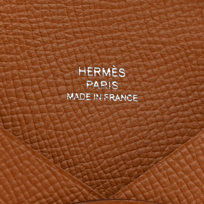 Hermes Epsom Calvi Card Case Gold 6 of 8