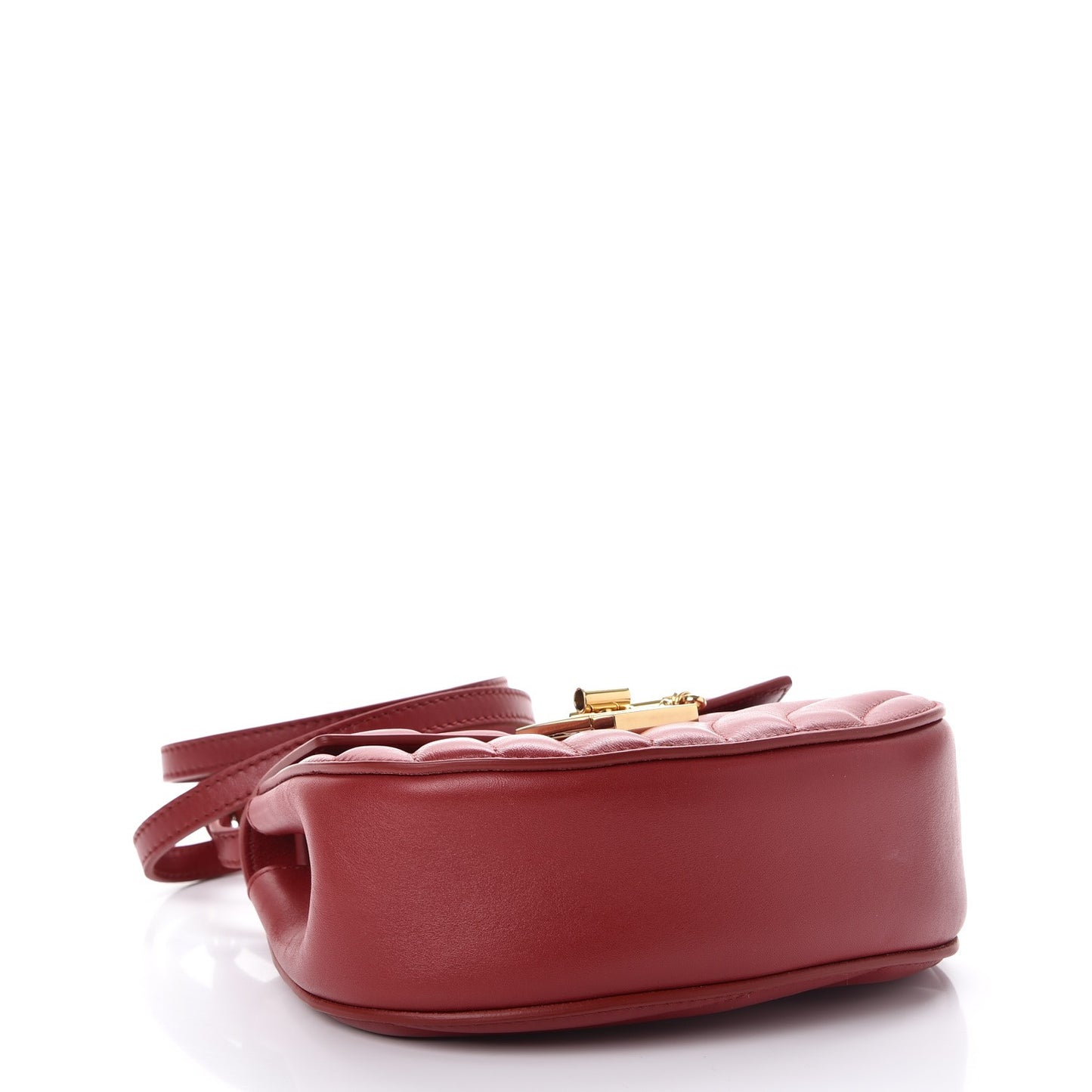 Calfskin Quilted Mini Drew Bijou Shoulder Bag Dahlia Red
