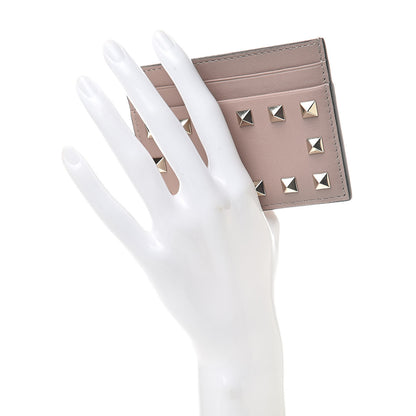 Valentino Garavani Vitello Rockstud Card Holder Poudre 2 of 9