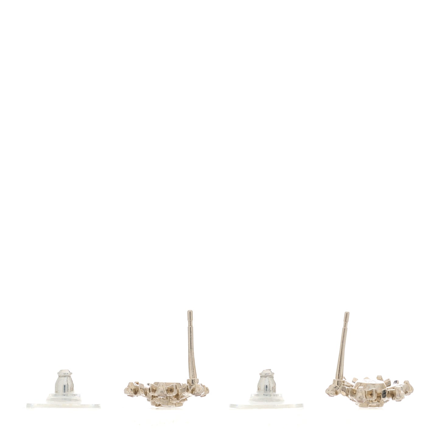 Crystal CC Snowflake Earrings Silver