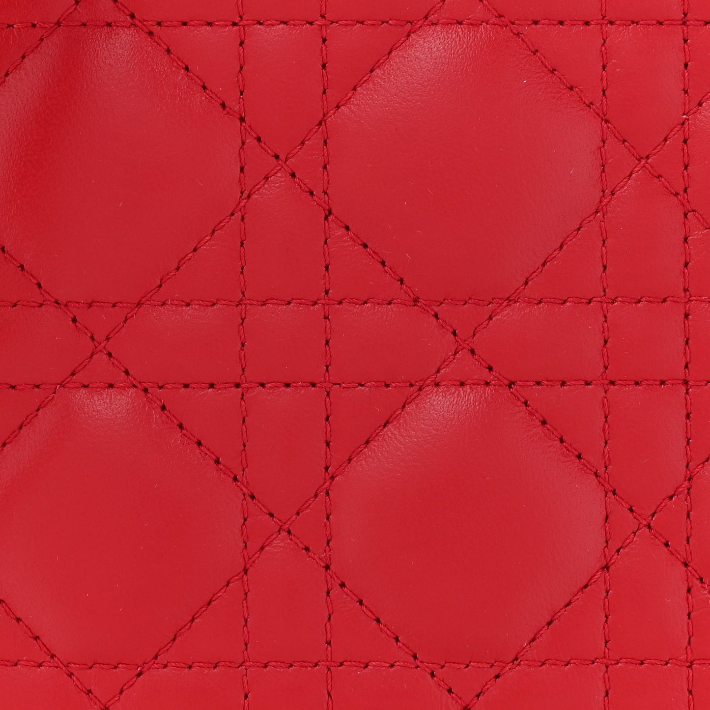Lambskin Cannage Medium Lady Dior Red