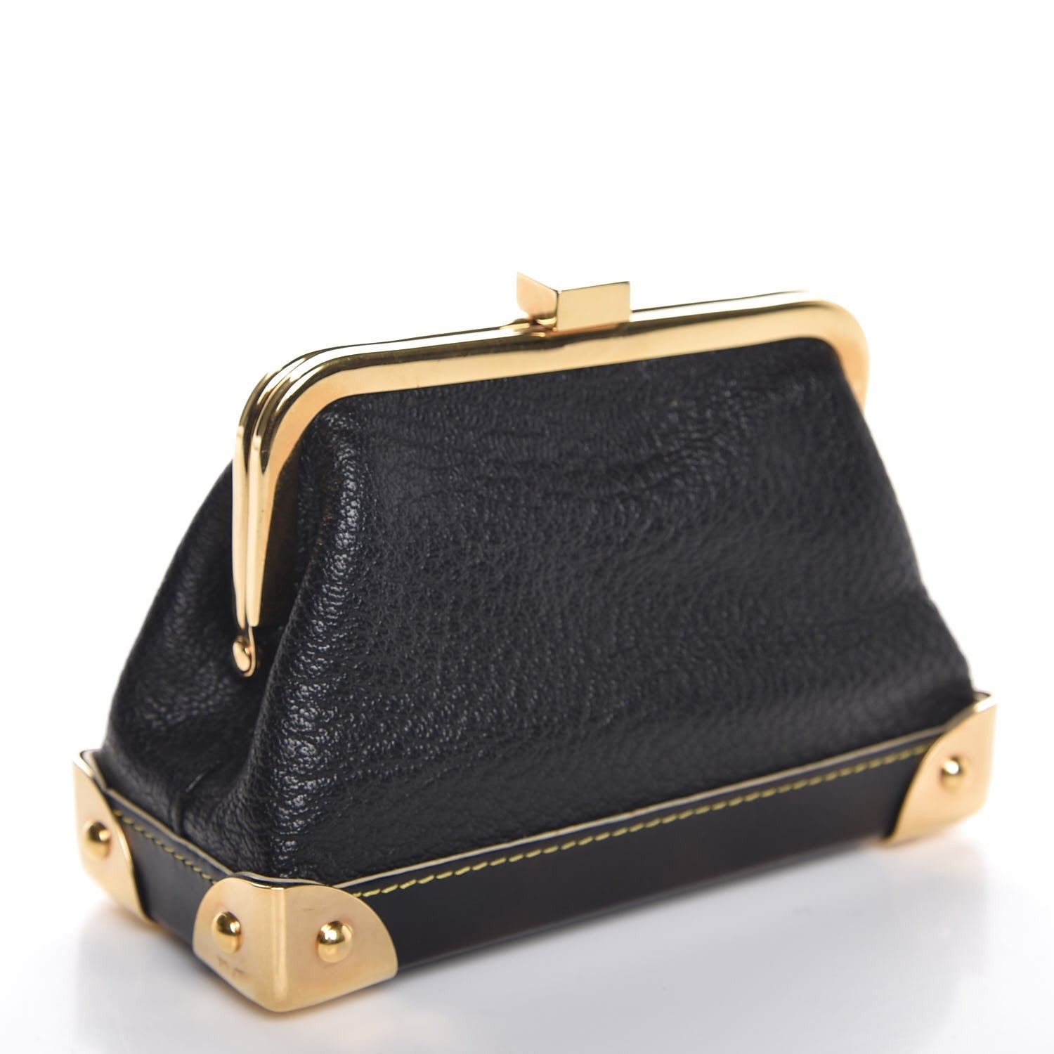 Louis Vuitton French Kiss Lock Coin Purse Black 3 of 7