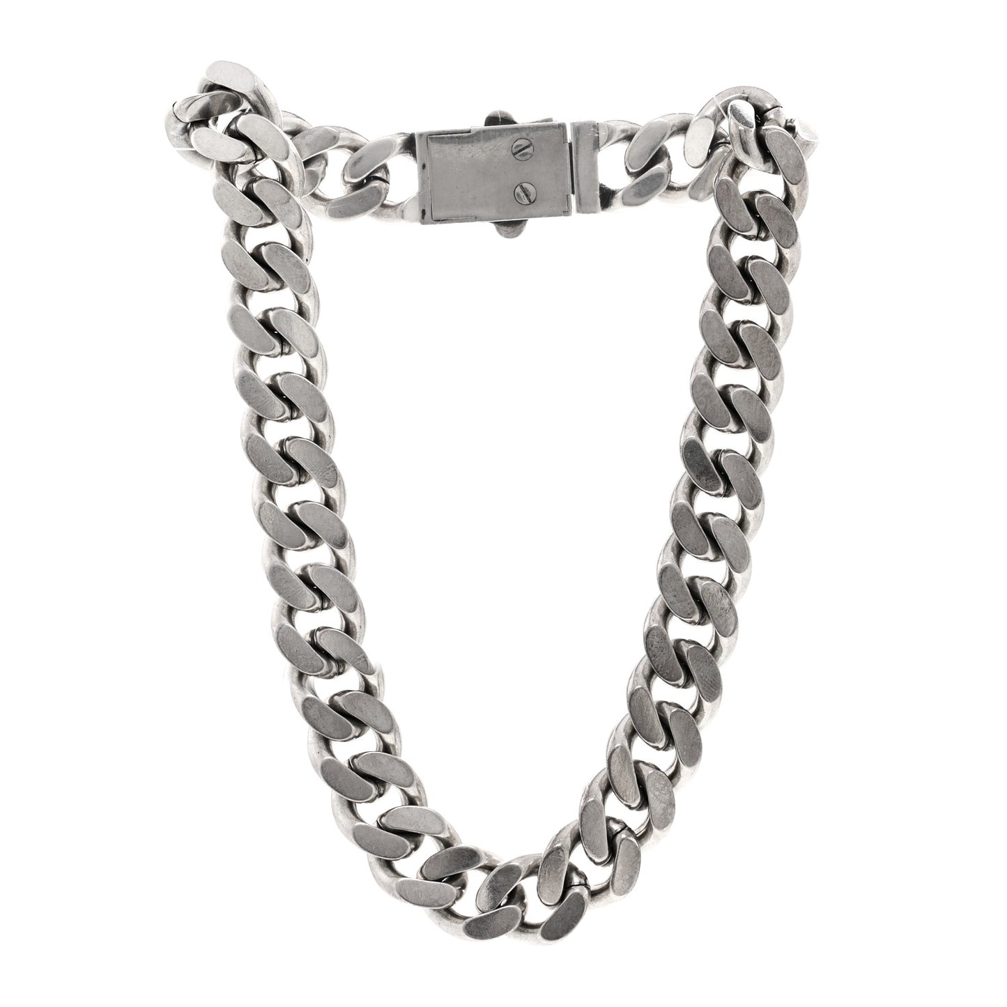Metal Curb Chain Necklace Oxidized Silver