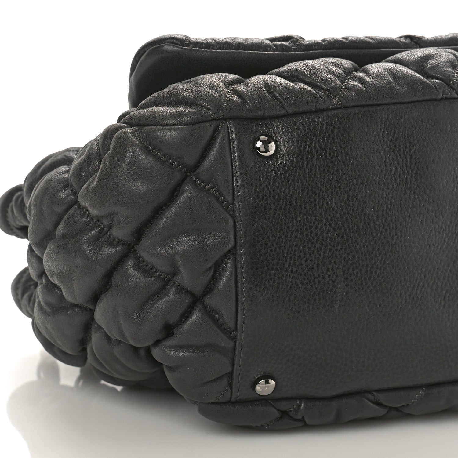 Chanel Calfskin Bubble Quilt Accordion Flap Grey 8 of 11