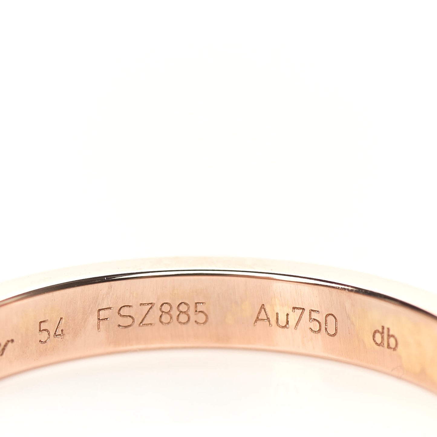 18K Pink Gold Diamond 2.6mm LOVE Paved Band Ring 54 6.75