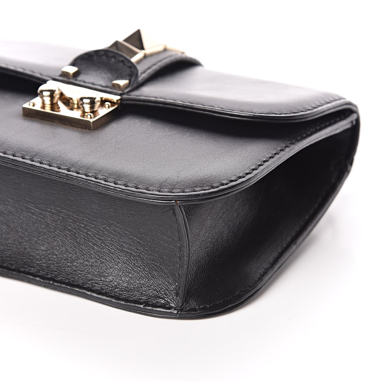 Valentino Garavani Vitello Small Glam Lock Rockstud Flap Black 9 of 12