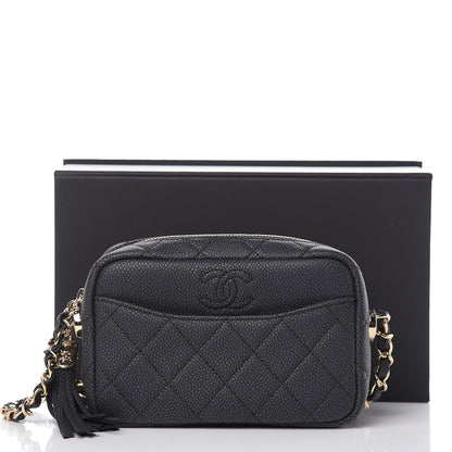 Chanel Iridescent Caviar Quilted Mini Coco Tassel Camera Case Black 10 of 10