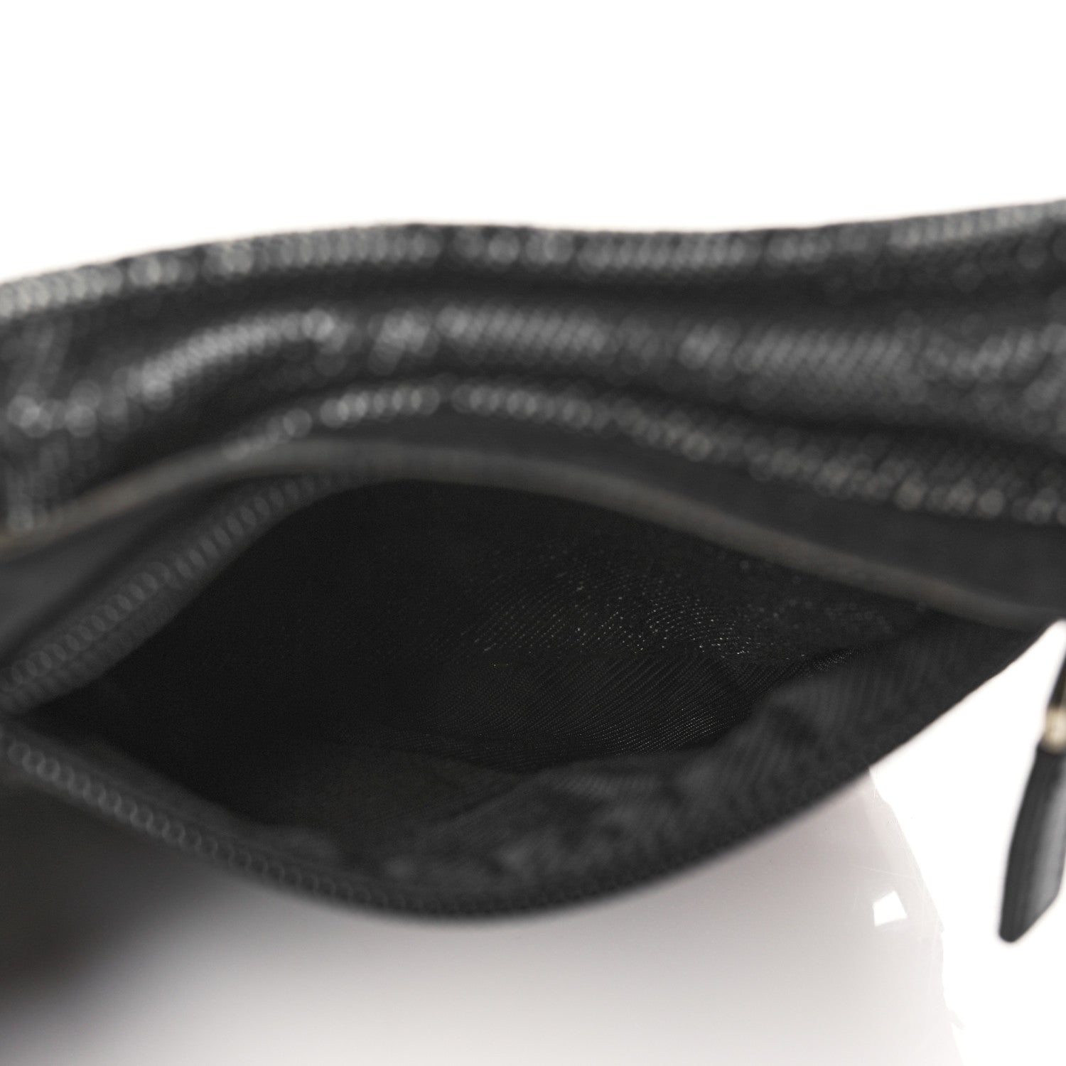 Gucci Denim Monogram Double Pocket Belt Bag Black 5 of 12