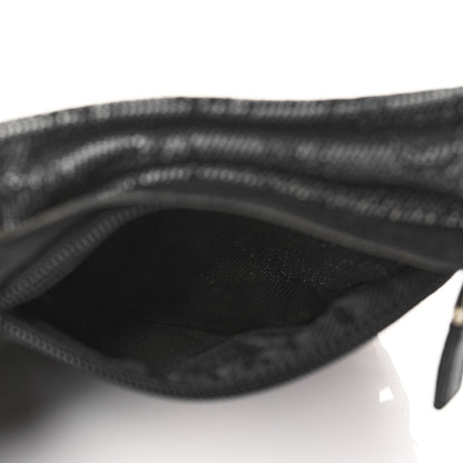 Gucci Denim Monogram Double Pocket Belt Bag Black 5 of 12