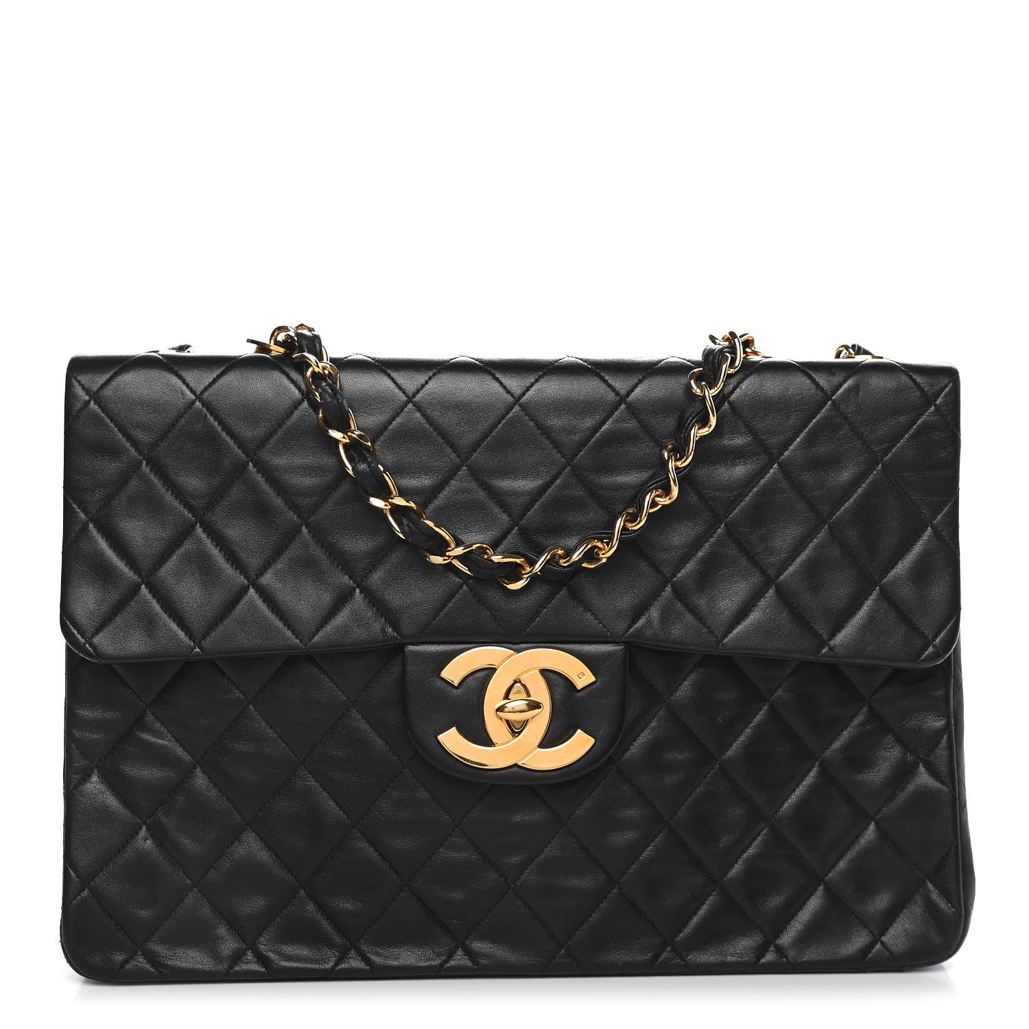 Chanel Lambskin Quilted XL Jumbo Single Flap Black 1 of 10