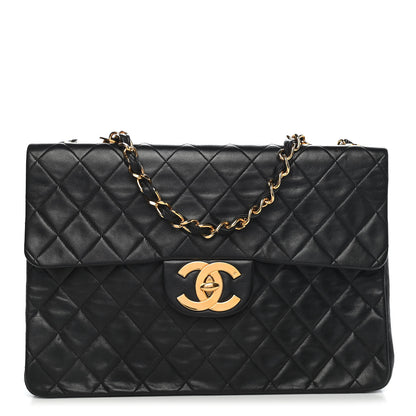 Chanel Lambskin Quilted XL Jumbo Single Flap Black 1 of 10