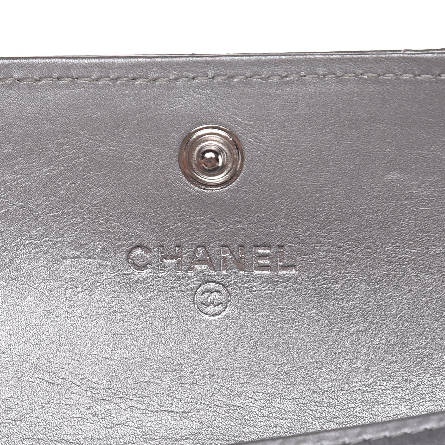 Chanel Metallic Calfskin Quilted Palette Card Holder Silver 5 of 9