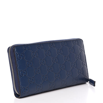 Gucci X MLB Guccissima Signature NY Yankees Embroidered Zip Around Wallet Royale Ivory 3 of 10