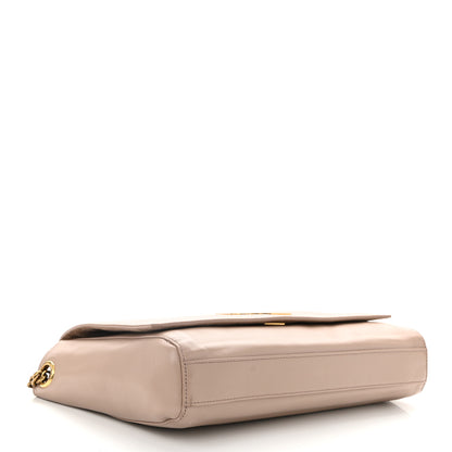 Saint Laurent Smooth Calfskin Suede Medium Reversible Monogram Kate Satchel Taupe 7 of 16