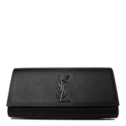 Saint Laurent Grain De Poudre Monogram Cassandre Clutch Black 2 of 17