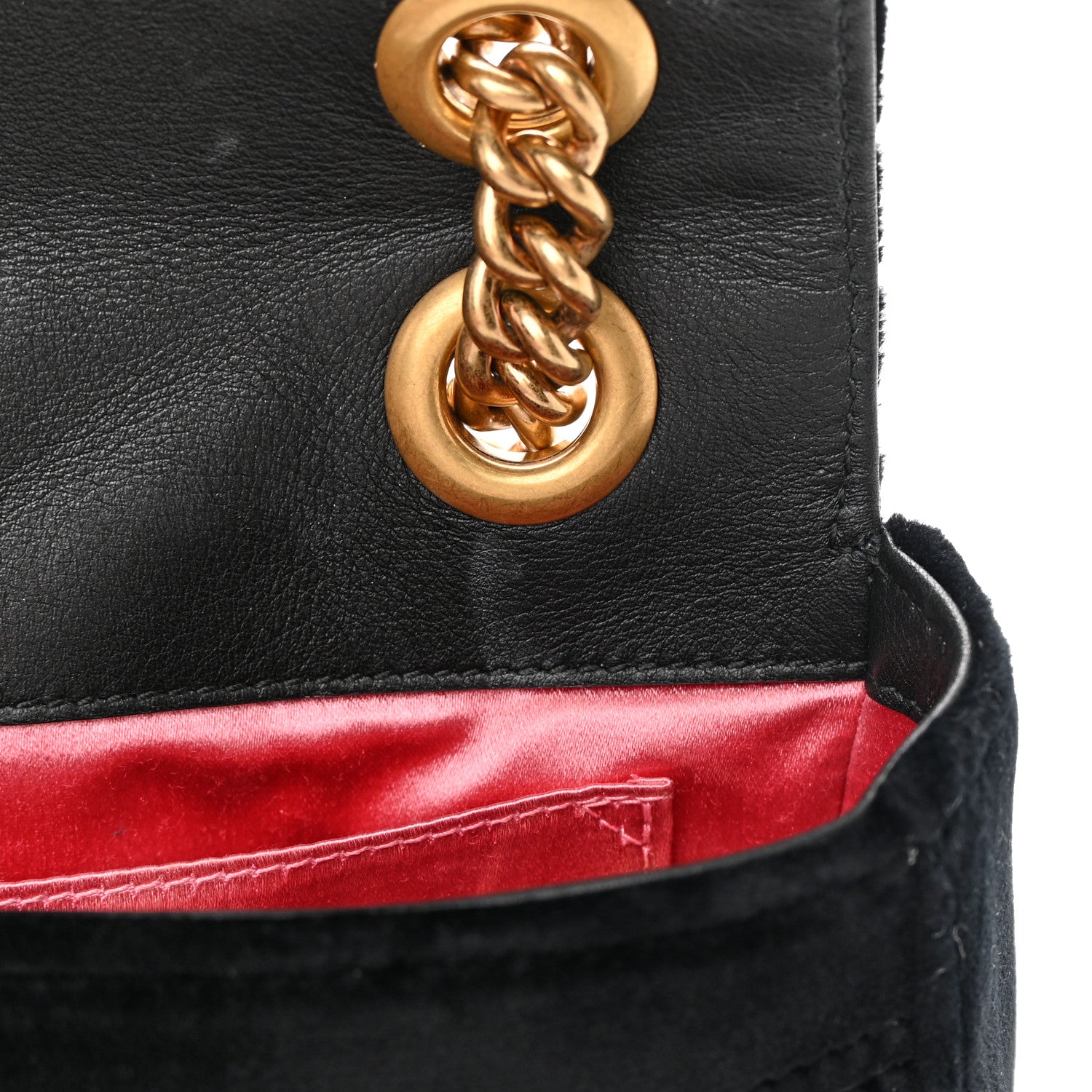 Gucci Velvet Matelasse Mini GG Marmont Shoulder Bag Black 11 of 15