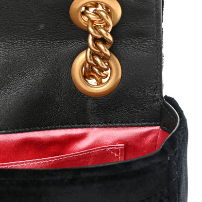 Gucci Velvet Matelasse Mini GG Marmont Shoulder Bag Black 11 of 15