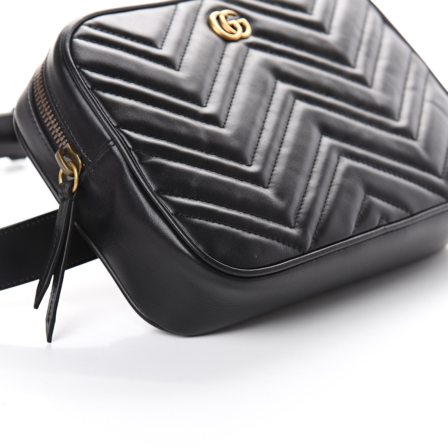 Gucci Calfskin Matelasse Mens GG Marmont Belt Bag 90 36 Black 7 of 8