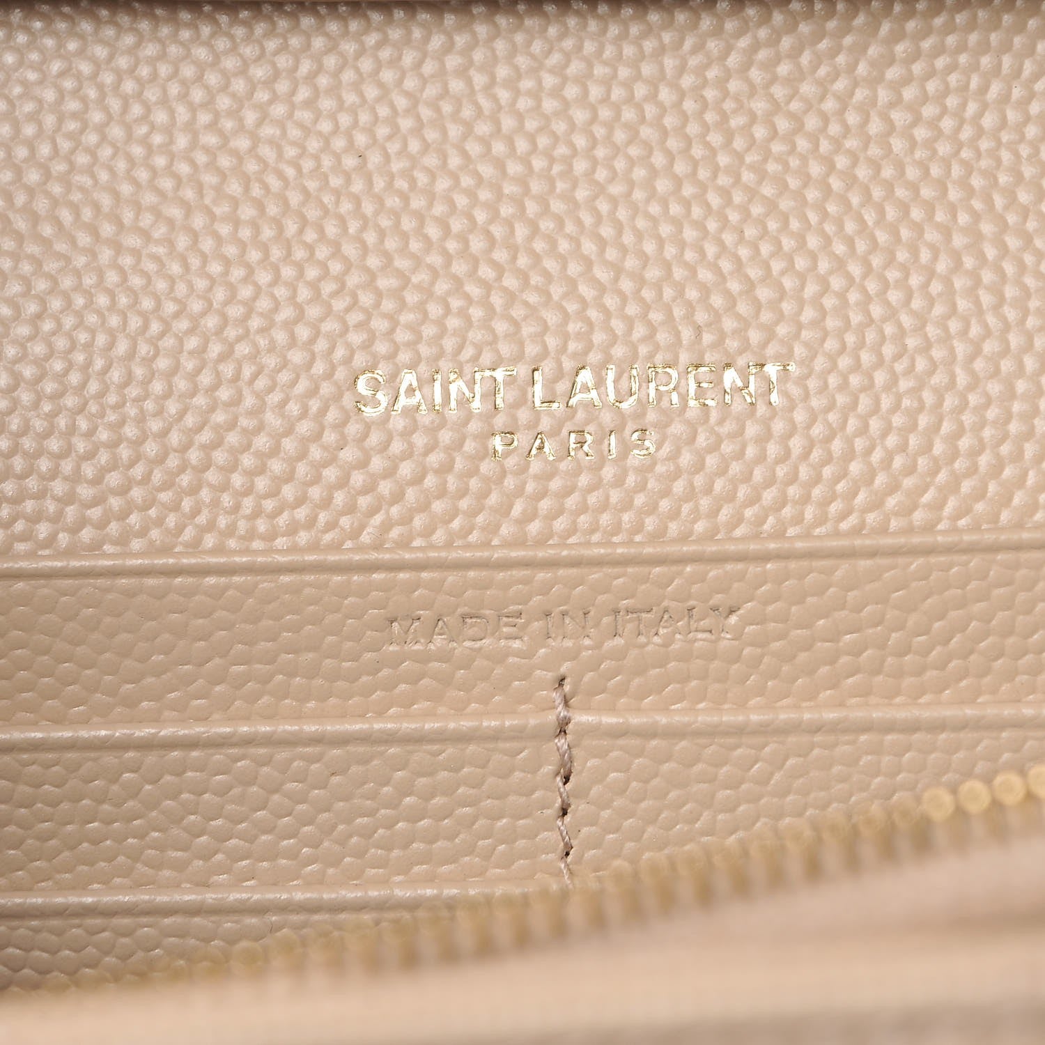 Saint Laurent Grain De Poudre Matelasse Chevron Monogram Chain Wallet Nude Powder 6 of 7