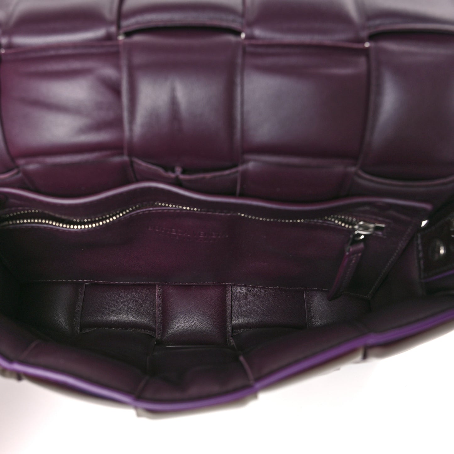 Glossy Nail Polish Nappa Maxi Intreccio Padded Cassette Crossbody Bag Holographic
