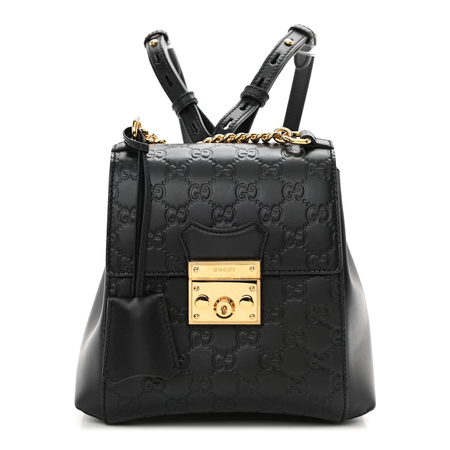 Gucci Guccissima Signature Padlock Backpack Black 1 of 9