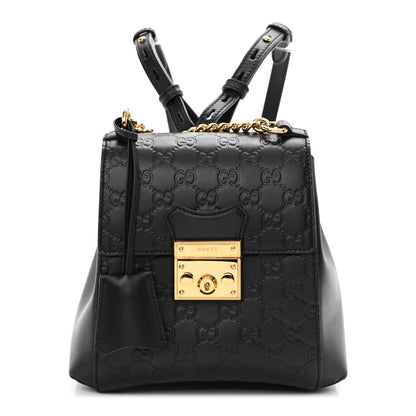 Gucci Guccissima Signature Padlock Backpack Black 1 of 9