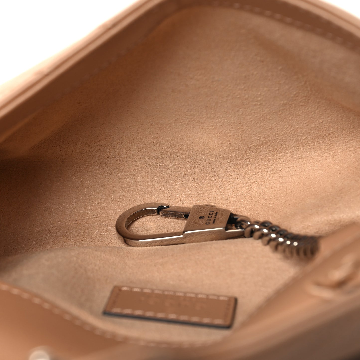 Calfskin Matelasse Monochrome Super Mini GG Marmont Shoulder Bag Camelia