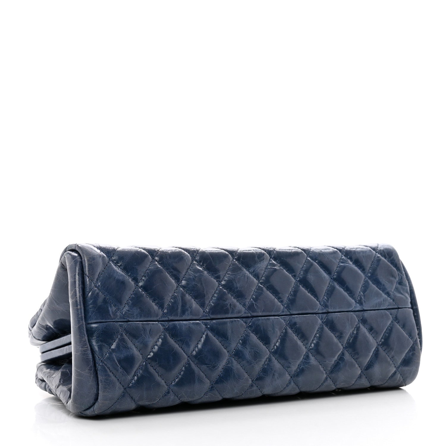 Chanel Aged Calfskin Quilted Small Just Mademoiselle Bowling Bag Dark Blue 4 of 10