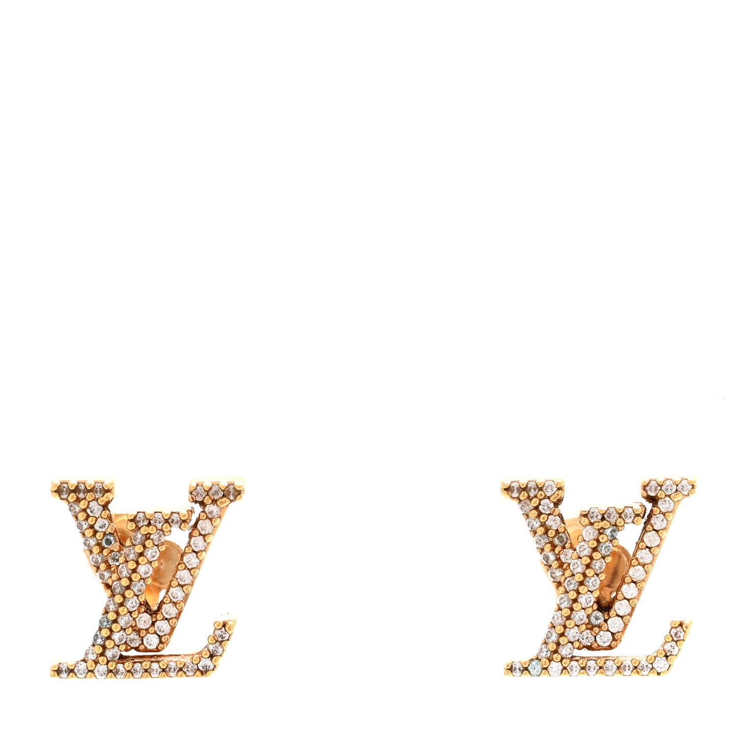 Metal Crystal LV Iconic Earrings Gold