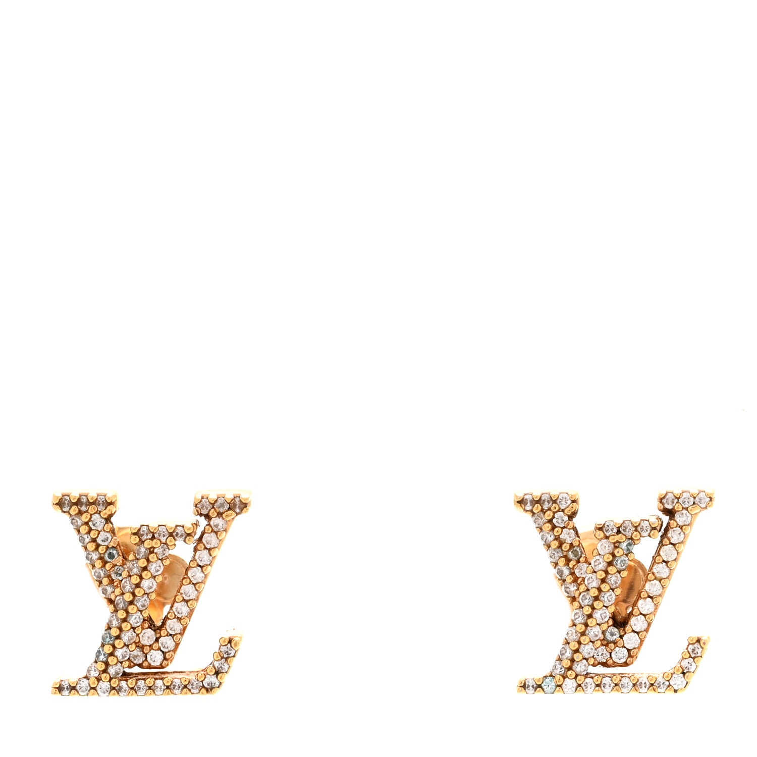 Louis Vuitton Metal Crystal LV Iconic Earrings Gold 1 of 6