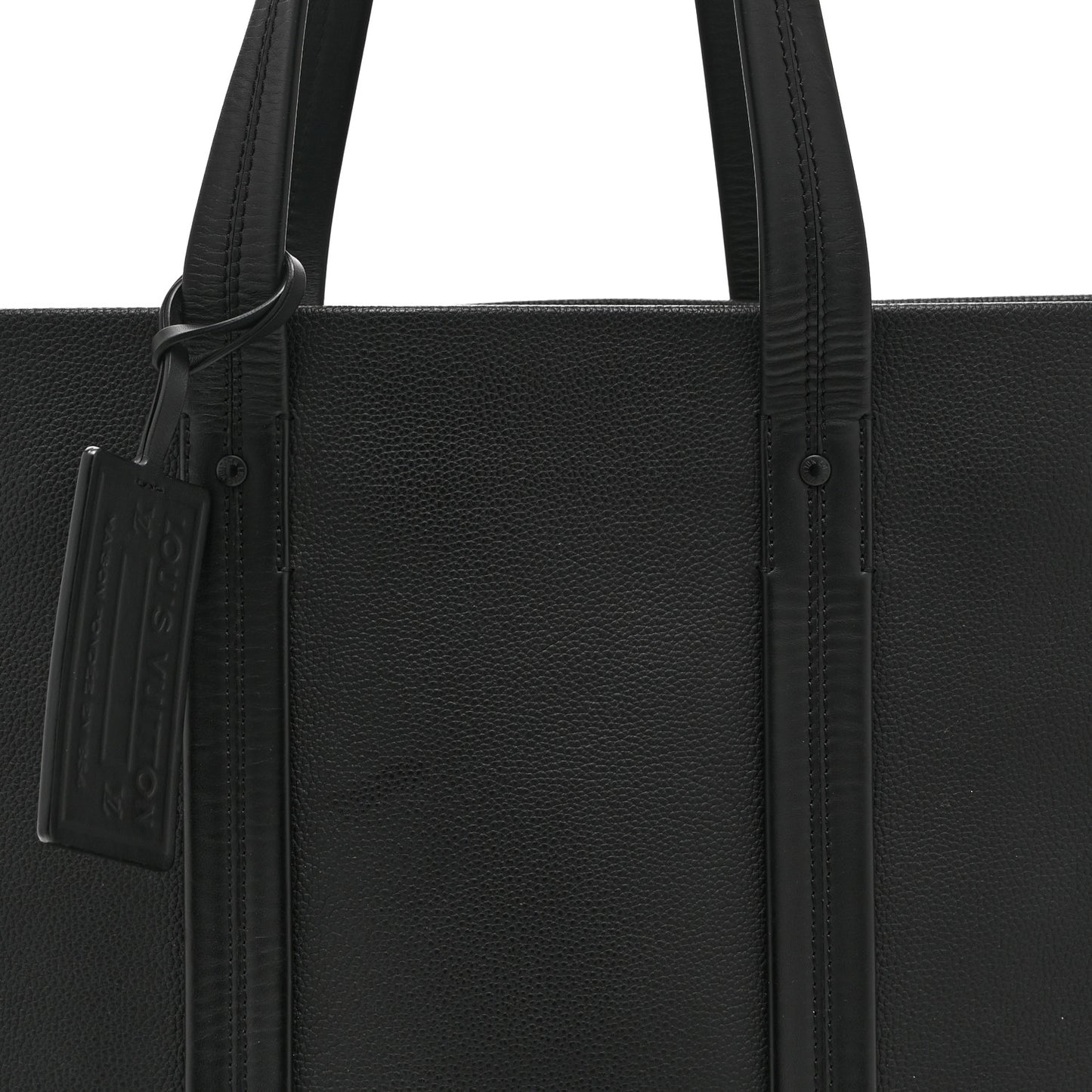 Grained Calfskin LV Aerogram Tote Black
