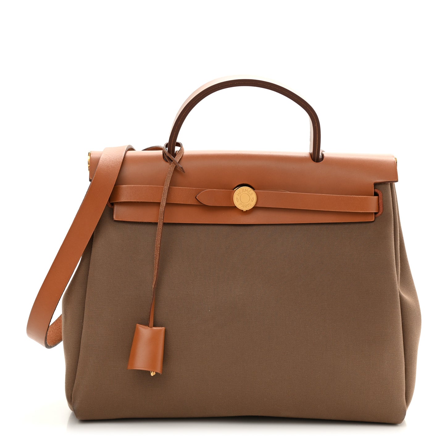 Vache Hunter Toile Herbag Zip 31 PM Etoupe Dune Fauve