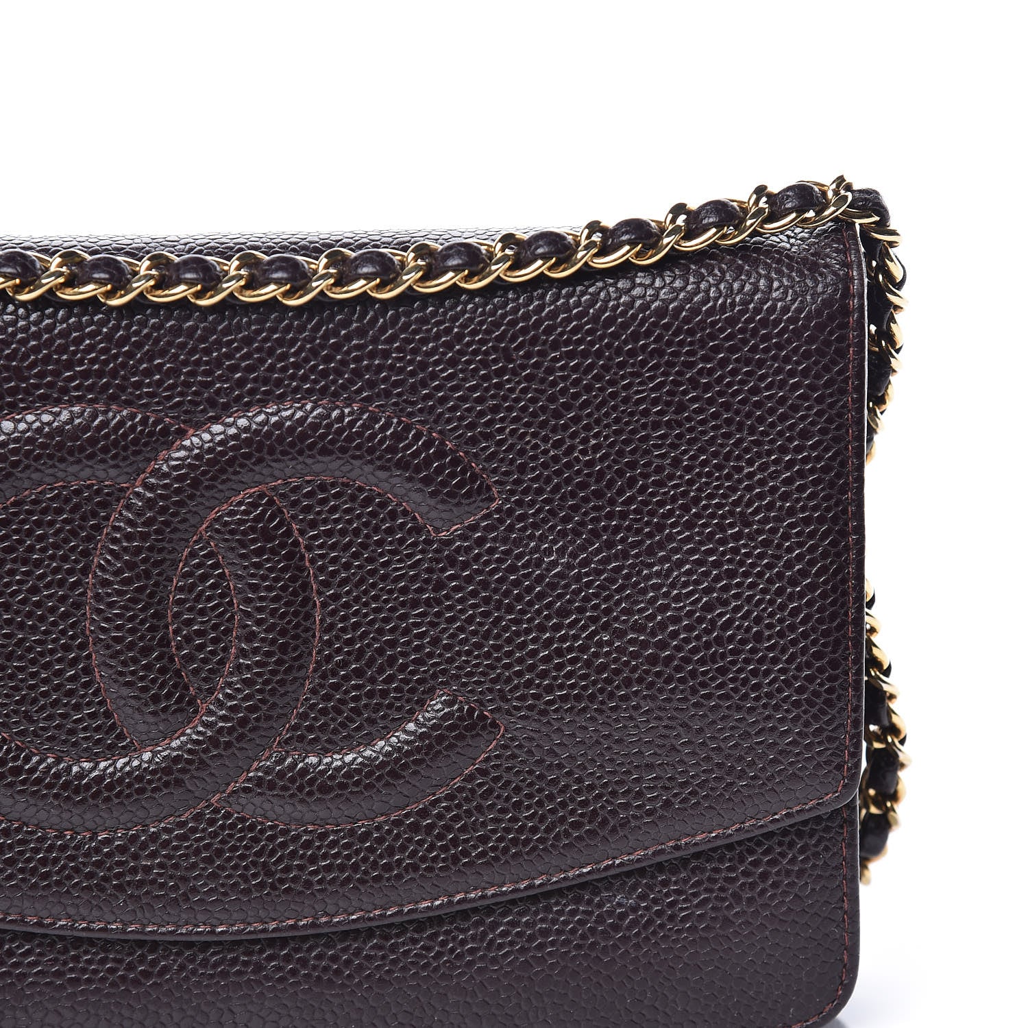 Chanel Caviar Timeless CC Wallet On Chain WOC Dark Brown 11 of 16