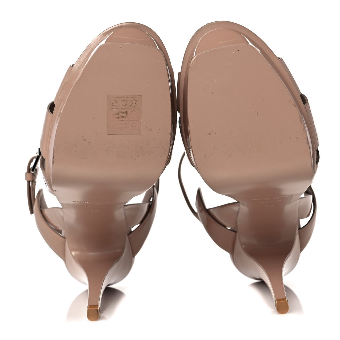 Patent Tribute 105 Platform Sandals 38 Nude Powder
