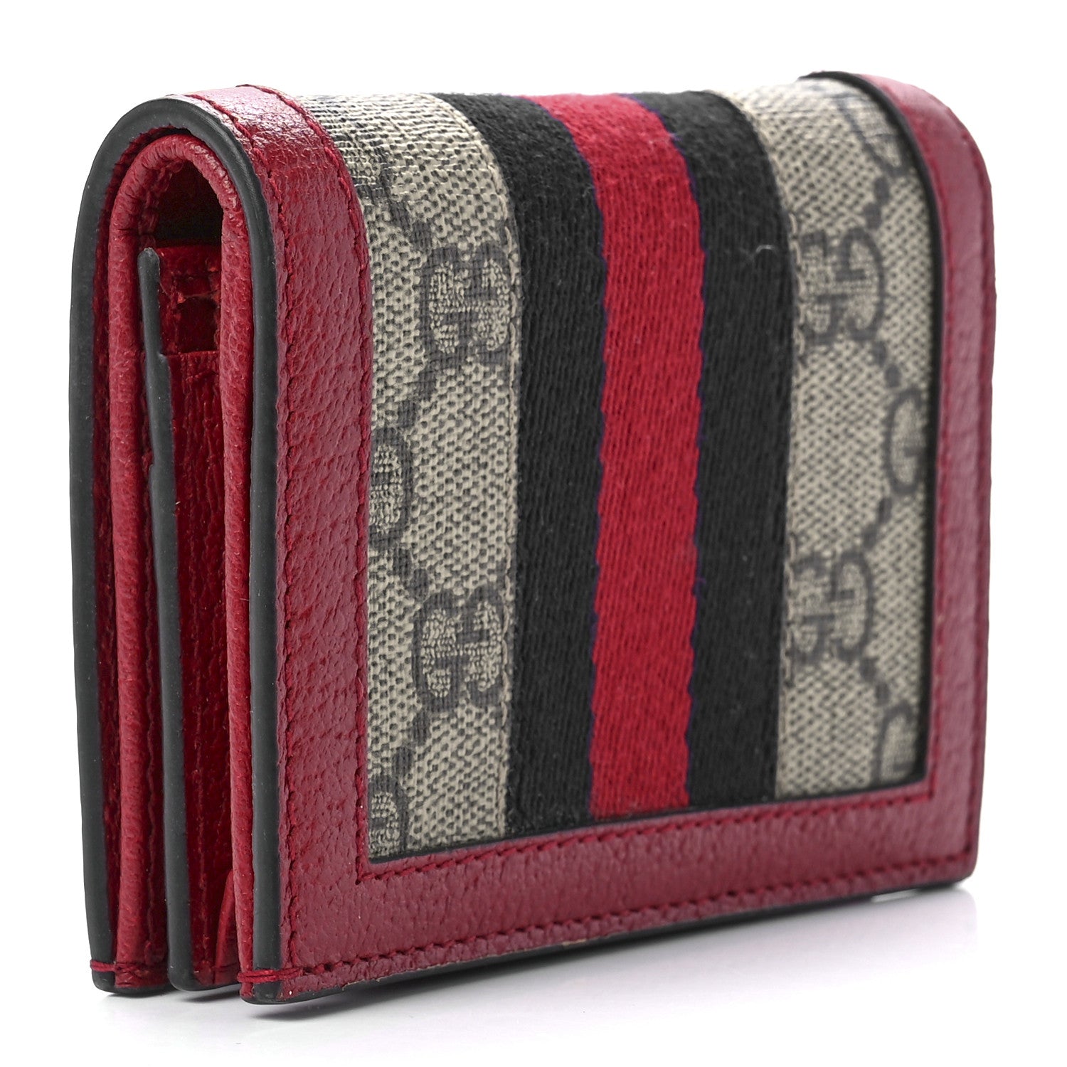 Gucci GG Supreme Monogram Queen Margaret Card Case Red 3 of 13