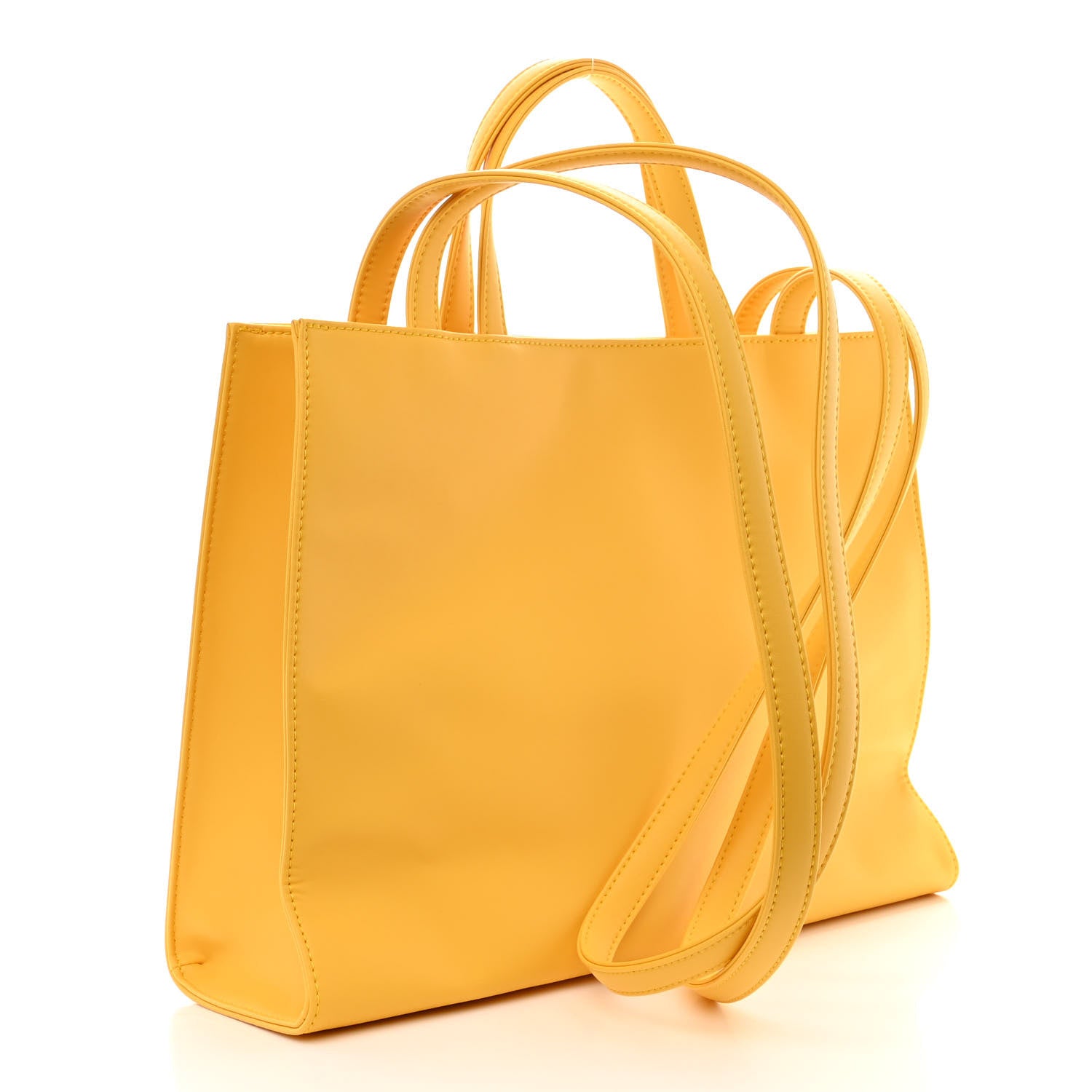 Telfar Vegan Leather Medium Shopping Bag Yellow 3 of 11