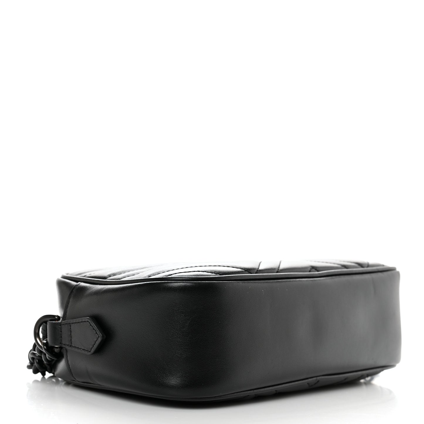 Calfskin Matelasse Monochrome Small GG Marmont Chain Shoulder Bag Black